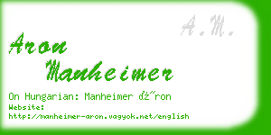 aron manheimer business card